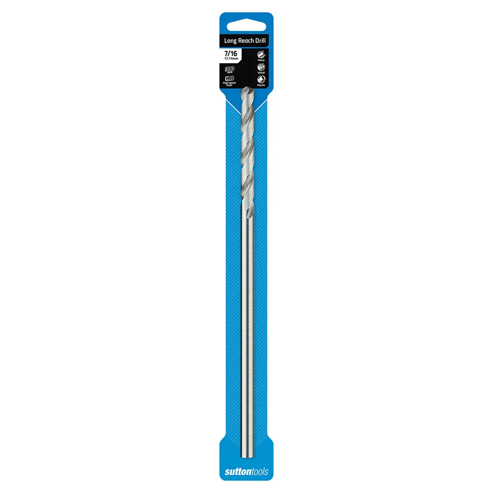 SUTTON 7/16inch x 300mm Metal Drill Bit Extra Long HSS D2171111