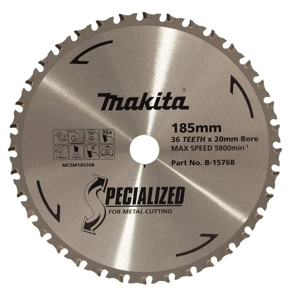 MAKITA 185mm 36T TCT Circular Saw Blade for Metal Cutting - SPECIALIZED