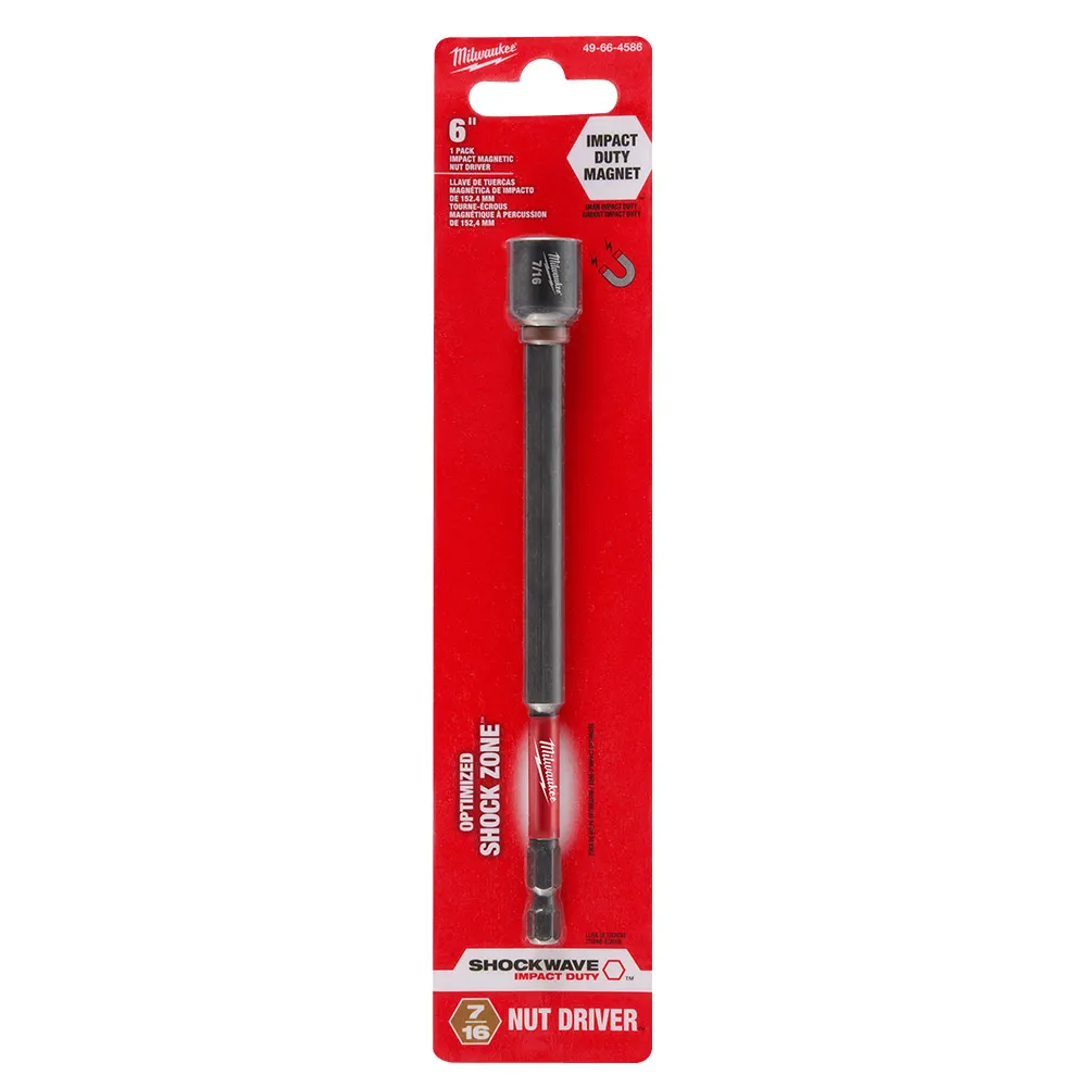 MILWAUKEE SHOCKWAVE 7/16 x 150mm Power Impact Magnetic Nutsetter Bit 49664586