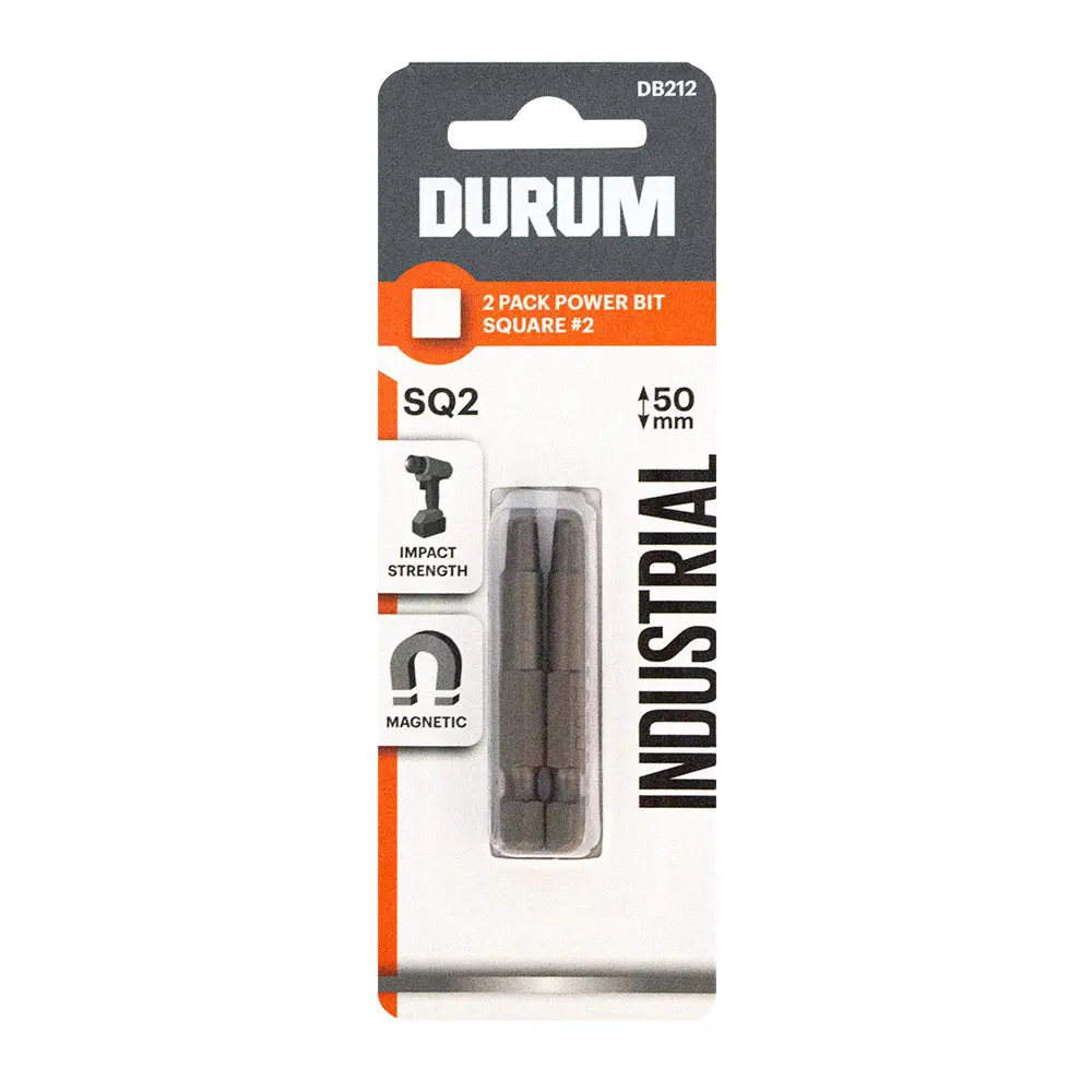 DURUM R2x50mm Robertson Power Screwdriver Bit - 2 Piece DB212