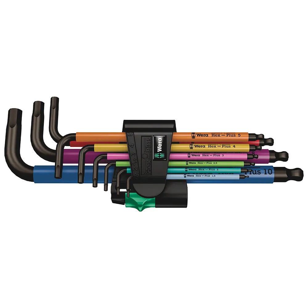 WERA 950/9 Hex-Plus Multicolour 1 Metric BlackLaser L-Key Set - 9 Piece WER022089