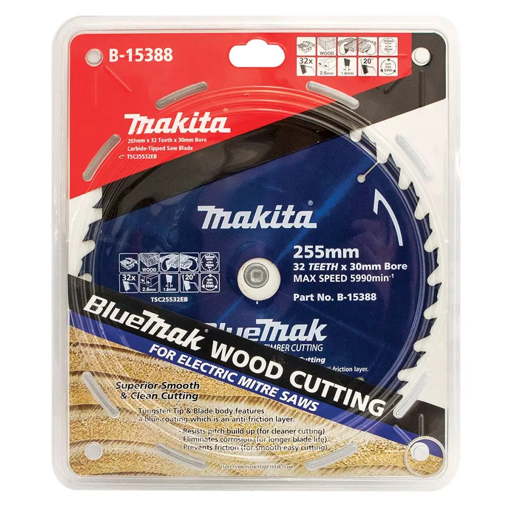MAKITA 255mm 32T TCT Circular Saw Blade for Wood Cutting - Table Saws - BLUEMAK