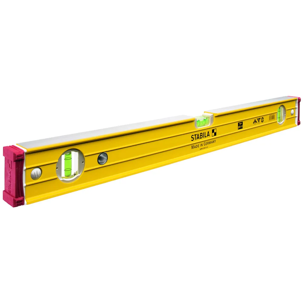 STABILA 600mm Box Frame Ribbed Level 3 Vial Trade with Non Slip End Caps 96-2/60