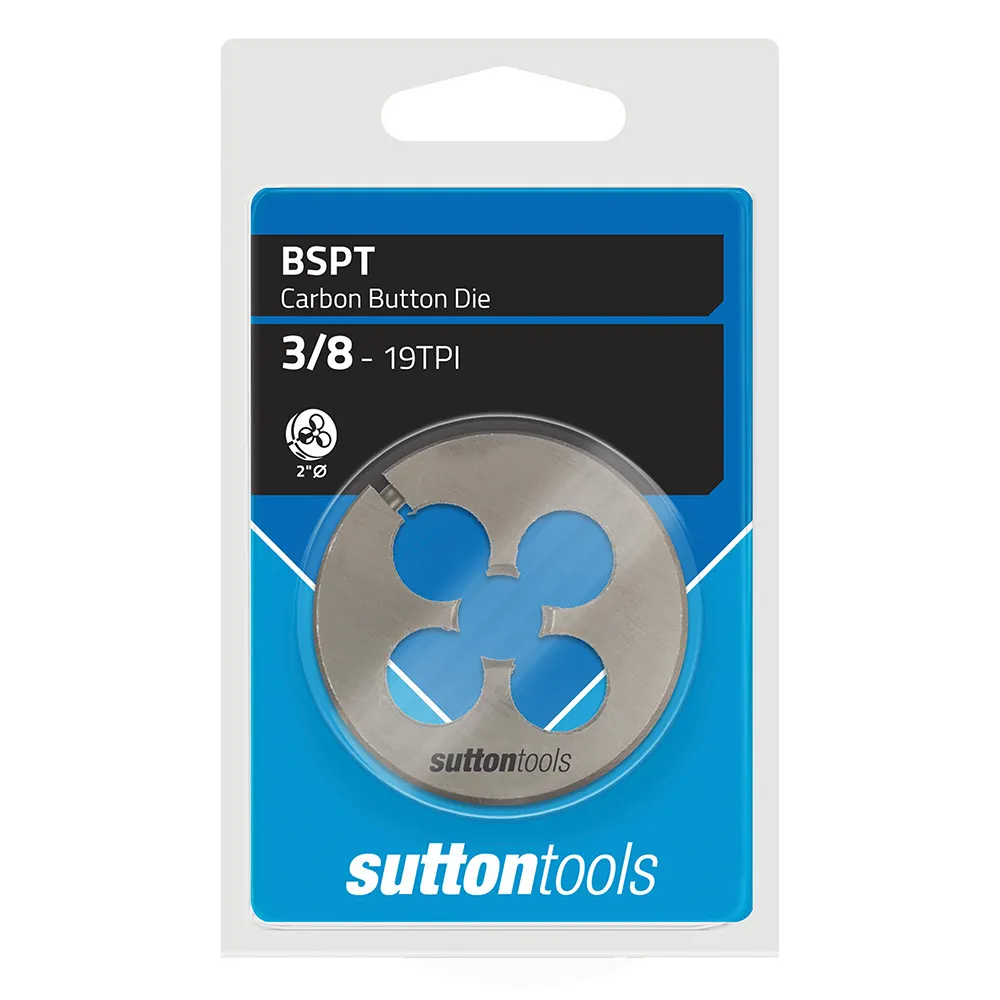 SUTTON BSPT 3/8" x 14 2inch OD Carbon Button Die M4381666