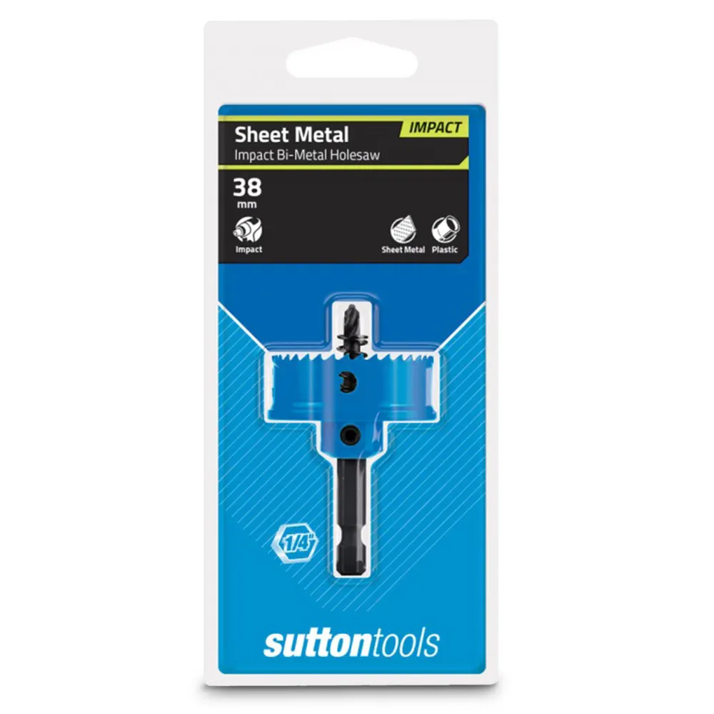 SUTTON 38mm 1/4-Hex Shank Bi-Metal Sheetmetal Holesaw