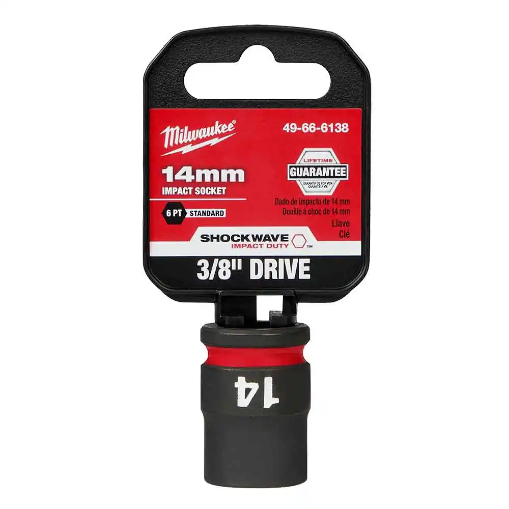 MILWAUKEE SHOCKWAVE 3/8" Drive 14mm Standard 6 Point Impact Socket 49666138