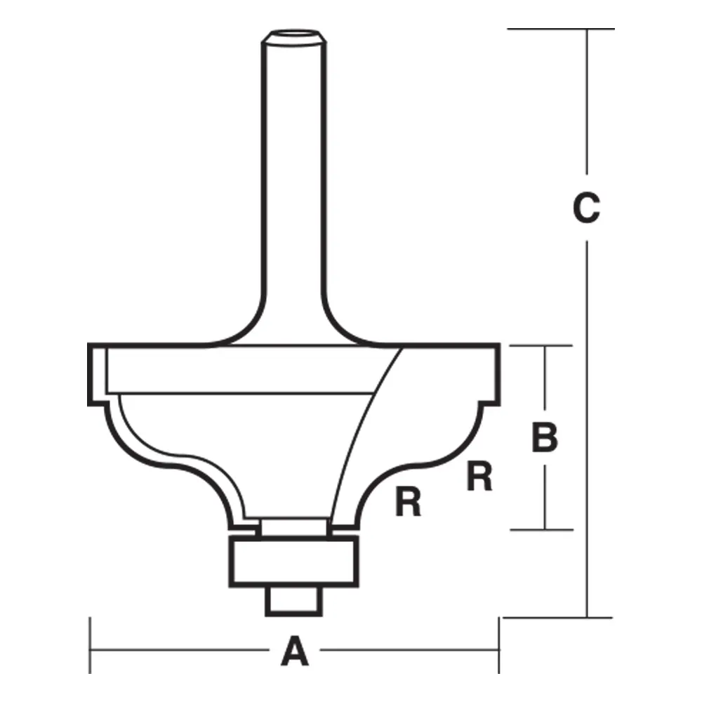 CARBITOOL Router Bit TCT Ogee w.Bearing 1/4inch -Radius 1/4inch -Shank T 7508 B