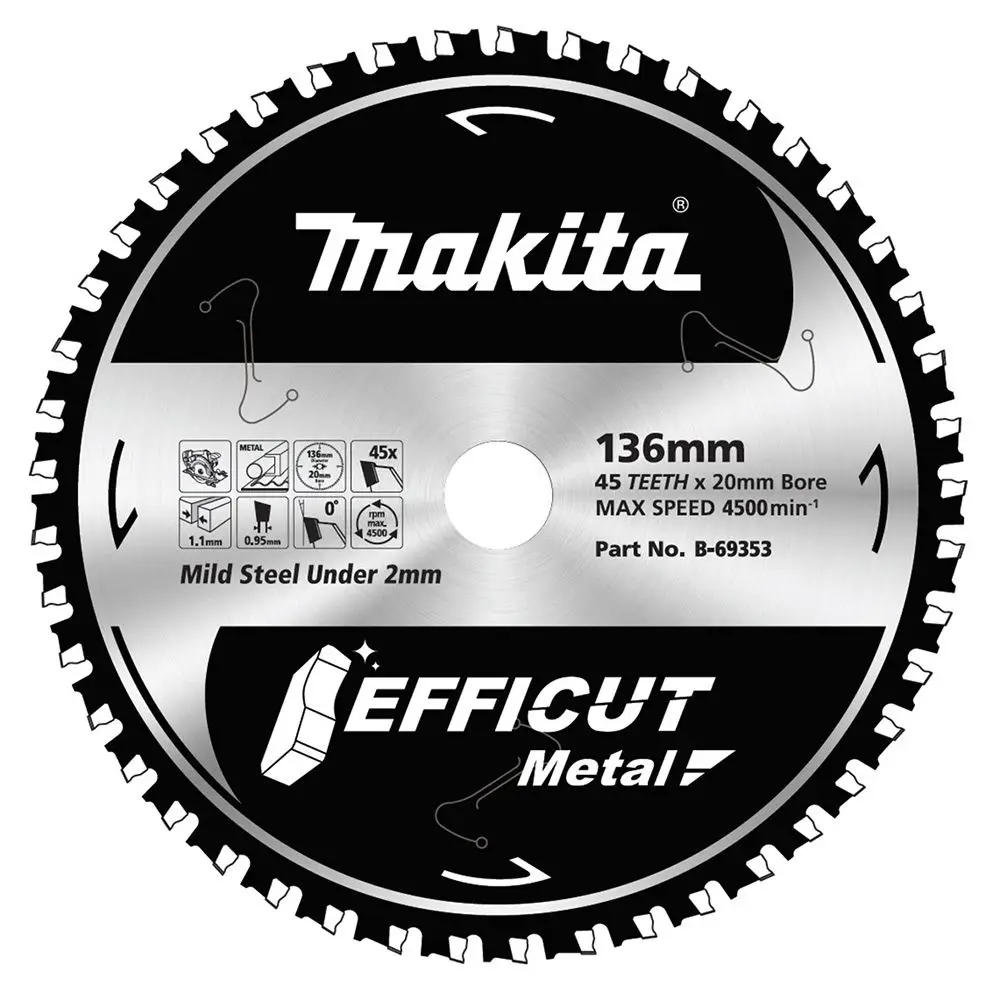 MAKITA 136mm 45T TCT Circular Saw Blade for Metal Cutting - EFFICUT
