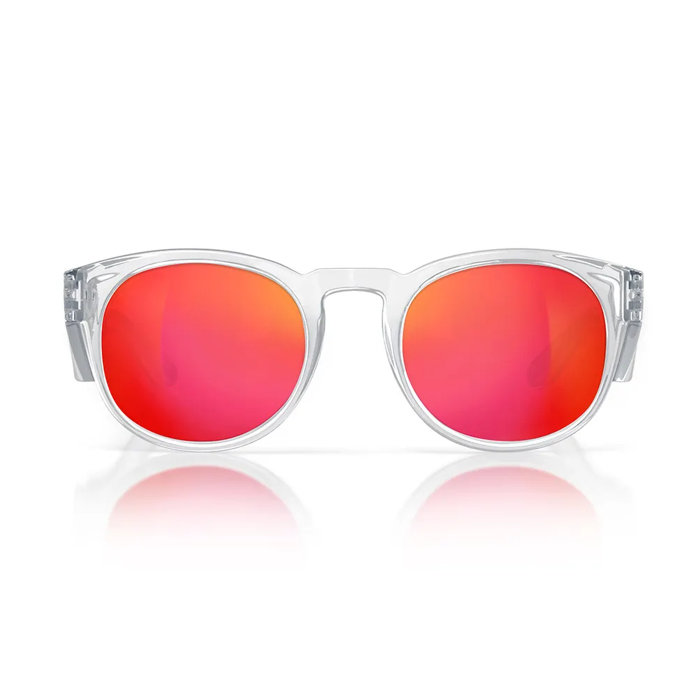 SAFESTYLE Cruisers Clear Frame Mirror Red Polarised Lens UV400 CRCRP100