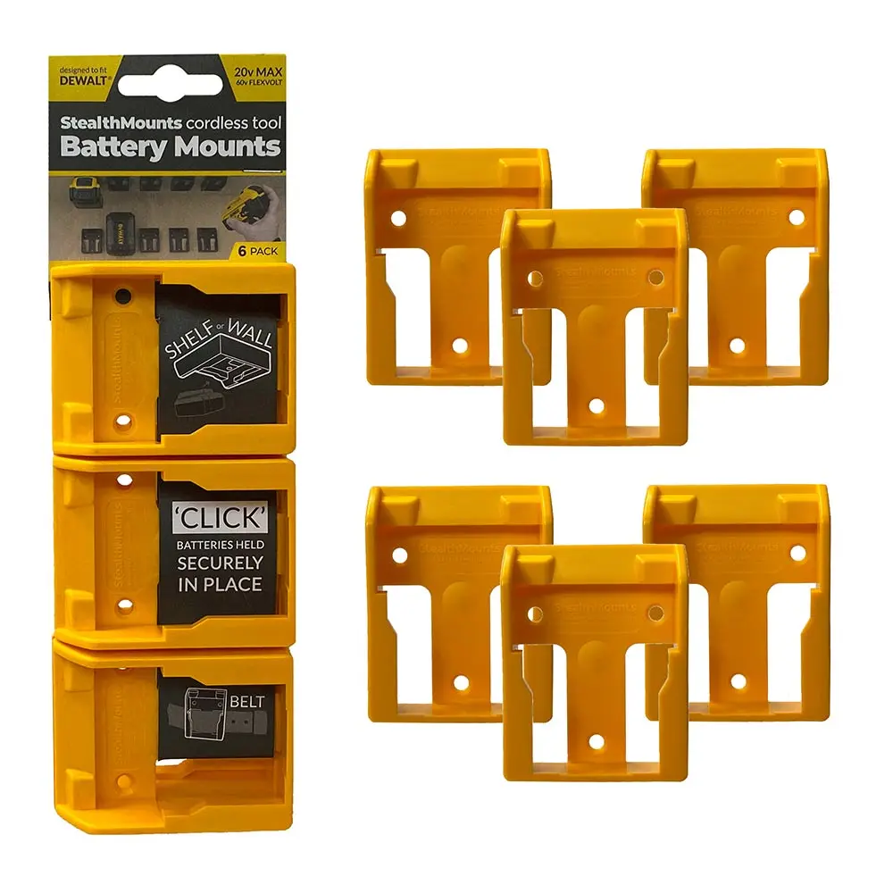 STEALTHMOUNTS Battery Mount Holder for DeWalt XR - 6 Pack