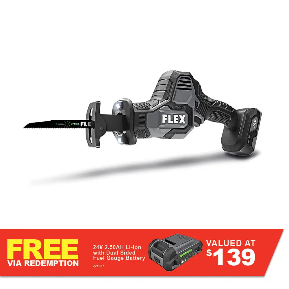 FLEX 24V Brushless One-Handed Reciprocal Saw Skin FXA2241-Z