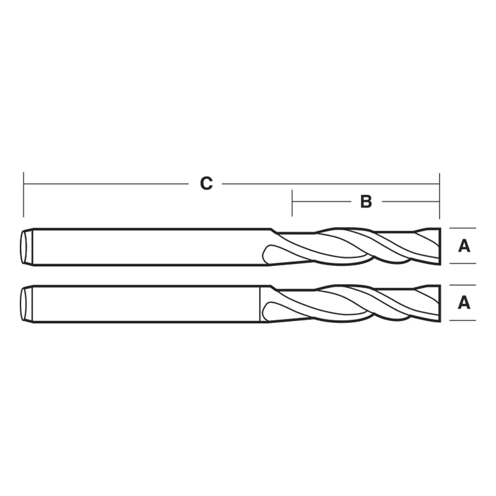 CARBITOOL 1/8inch TC-TiN Straight Down-Cut Finishing Spiral Router Bit for Wood - 1/4inch Shank TTSLW 4