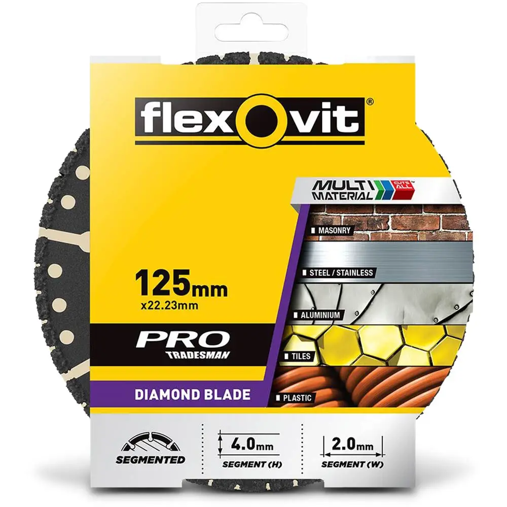 FLEXOVIT 125mm Segmented Diamond Blade for Multi-Purpose Cutting - MULTI-MATERIAL