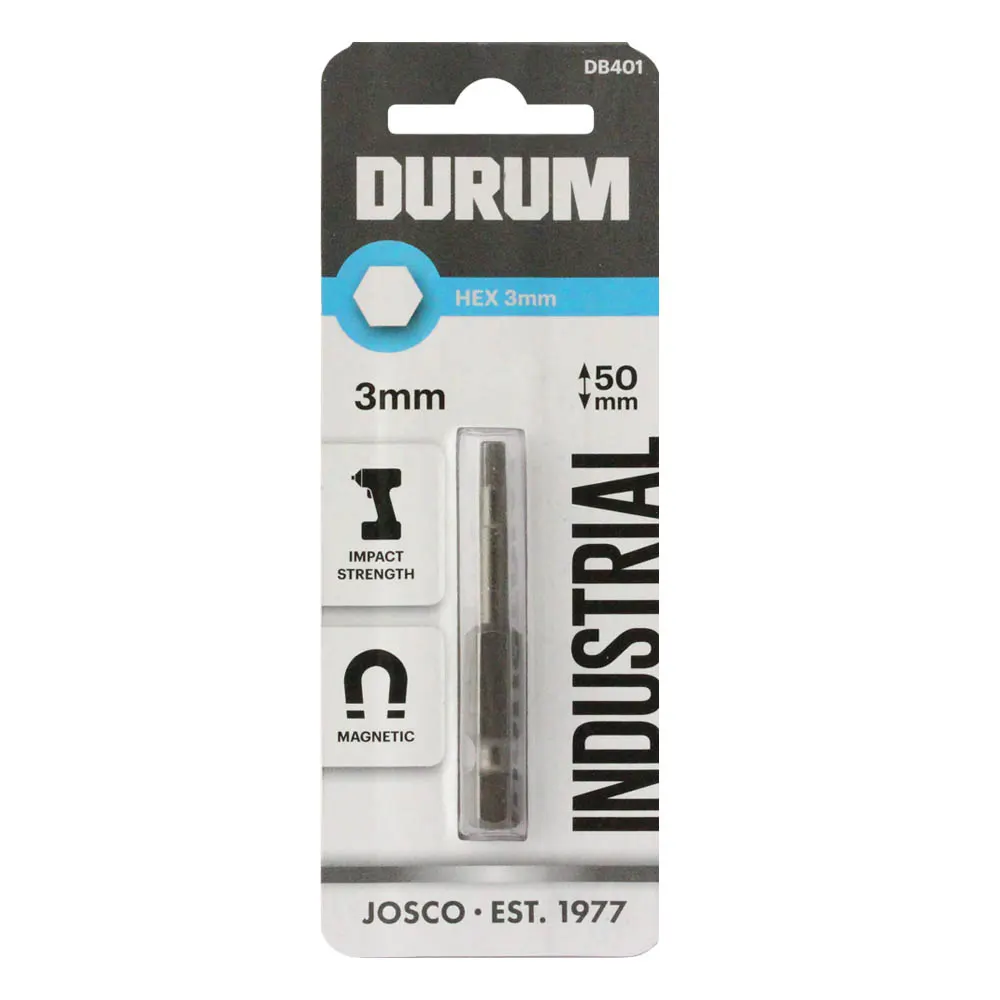 DURUM 3 x 50mm Internal Hex Power Screwdriver Bit