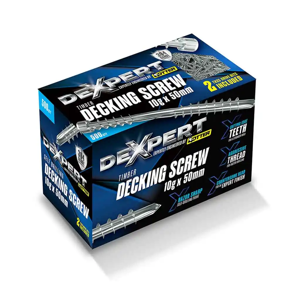 OTTER 500 Pack 10 x 50mm 304SS Dexpert Decking Screw DBES10505