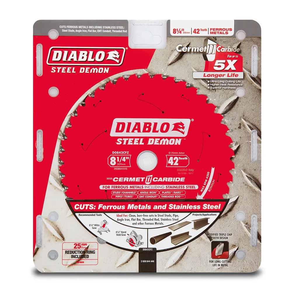 DIABLO 209mm 42T Ferrous Metals STEEL DEMON Saw Blade 2608644446