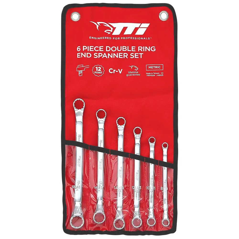 TTI 6 Piece Double Ring End Metric Spanner Set TRRMS06
