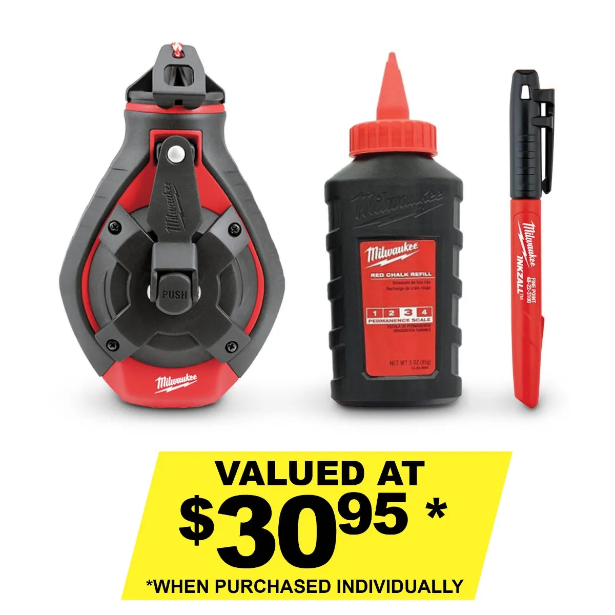 MILWAUKEE Chalk Line Reel Set with INKZALL Marker 48223986C