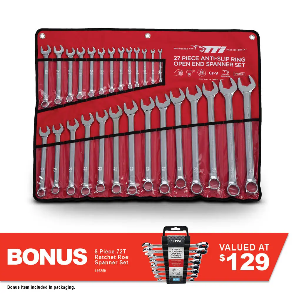 TTI 27 Piece Metric R/OE Spanner Set TASS2781