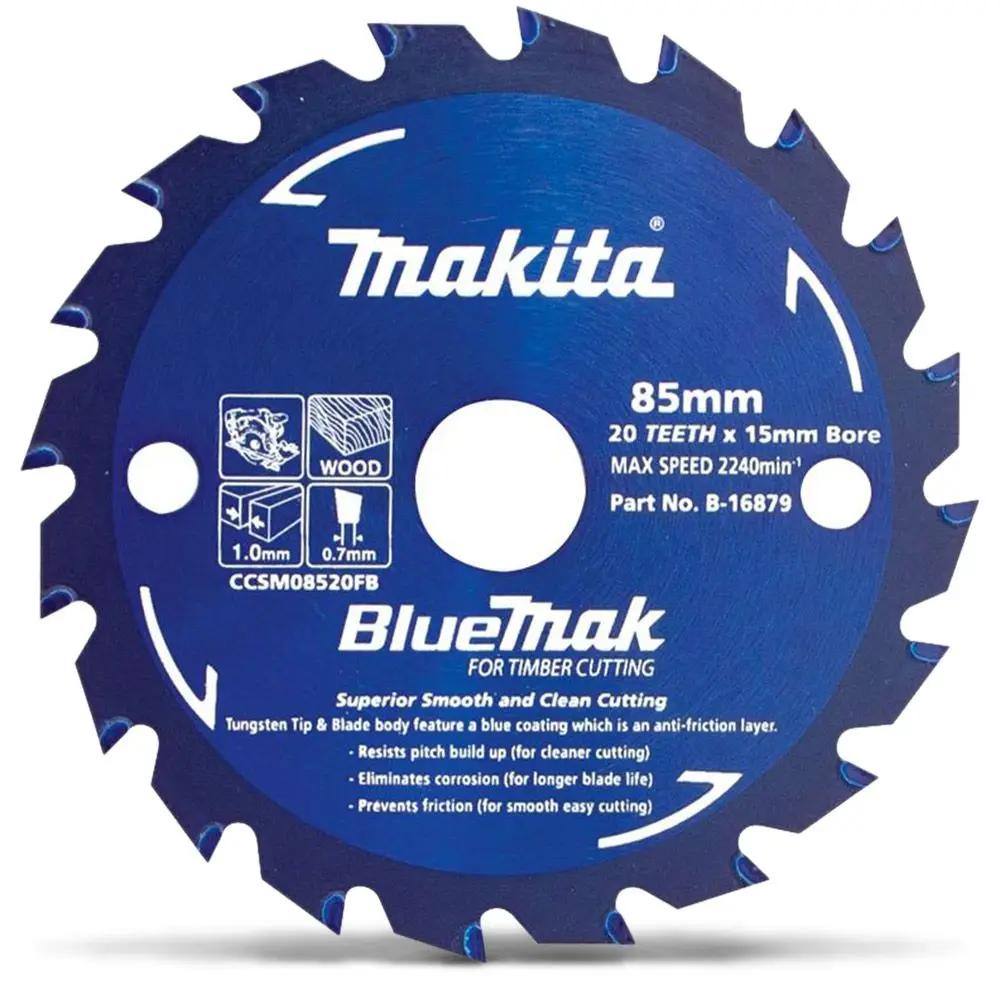 MAKITA 85mm 20T TCT Circular Saw Blade for Wood Cutting - Cordless Saws - BLUEMAK
