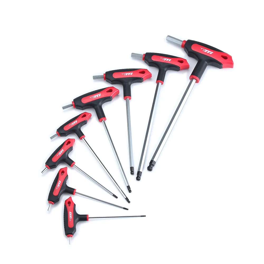 TTI 5/64"-3/8" T-Handle Hex Key Set 8 Piece AF Imperial Ball End THI008