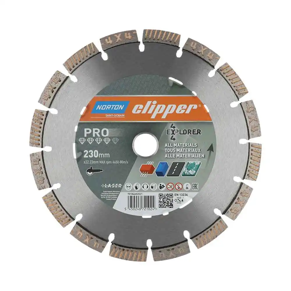 CLIPPER 230 x 22.23mm 4x4 Explorer Segmented Diamond Blade for General Purpose Cutting 70184602021