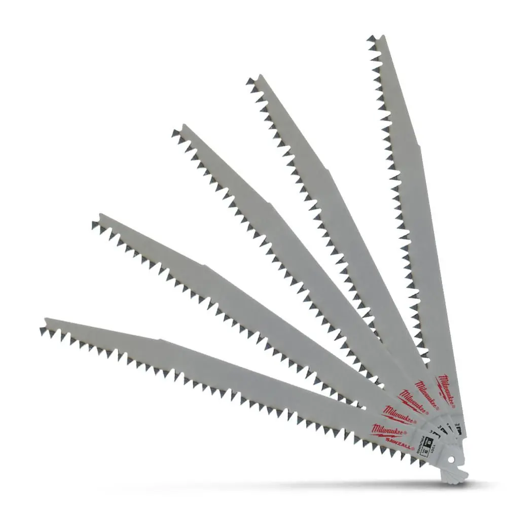 MILWAUKEE 230mm 5TPI Reciprocating Saw Blade for Wood Pruning - 5 Piece 48001301