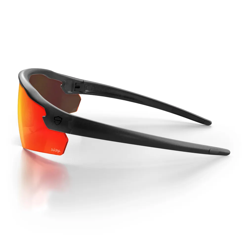 SAFESTYLE Phantoms Matte Black Frame Reflectors Red Lens PHMBRT100