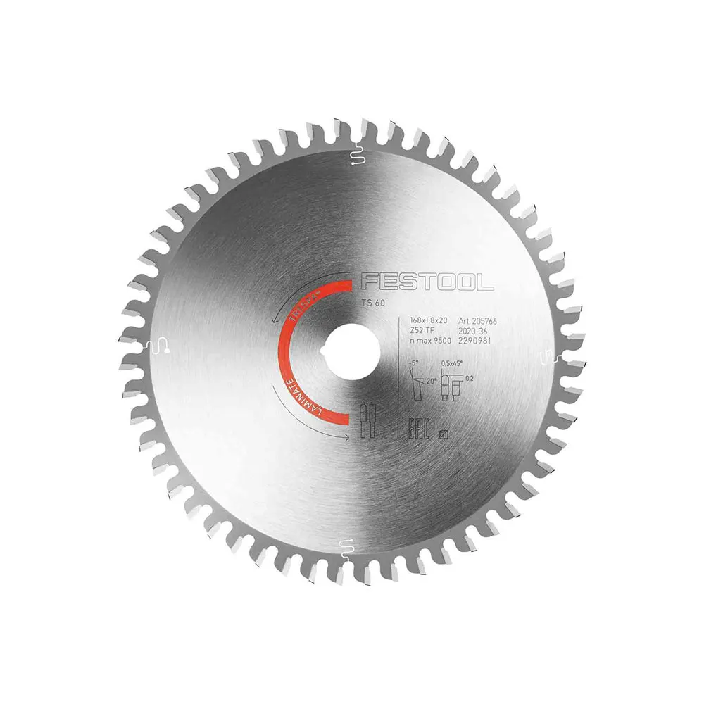FESTOOL 168 x 1.8 x 20 52T Laminate Saw Blade 205766