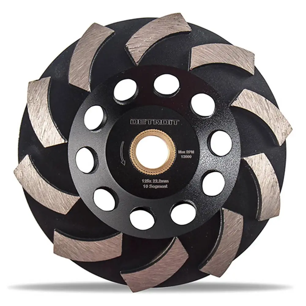 DETROIT 125mm 10-Segment Spiral Diamond Grinding Cup
