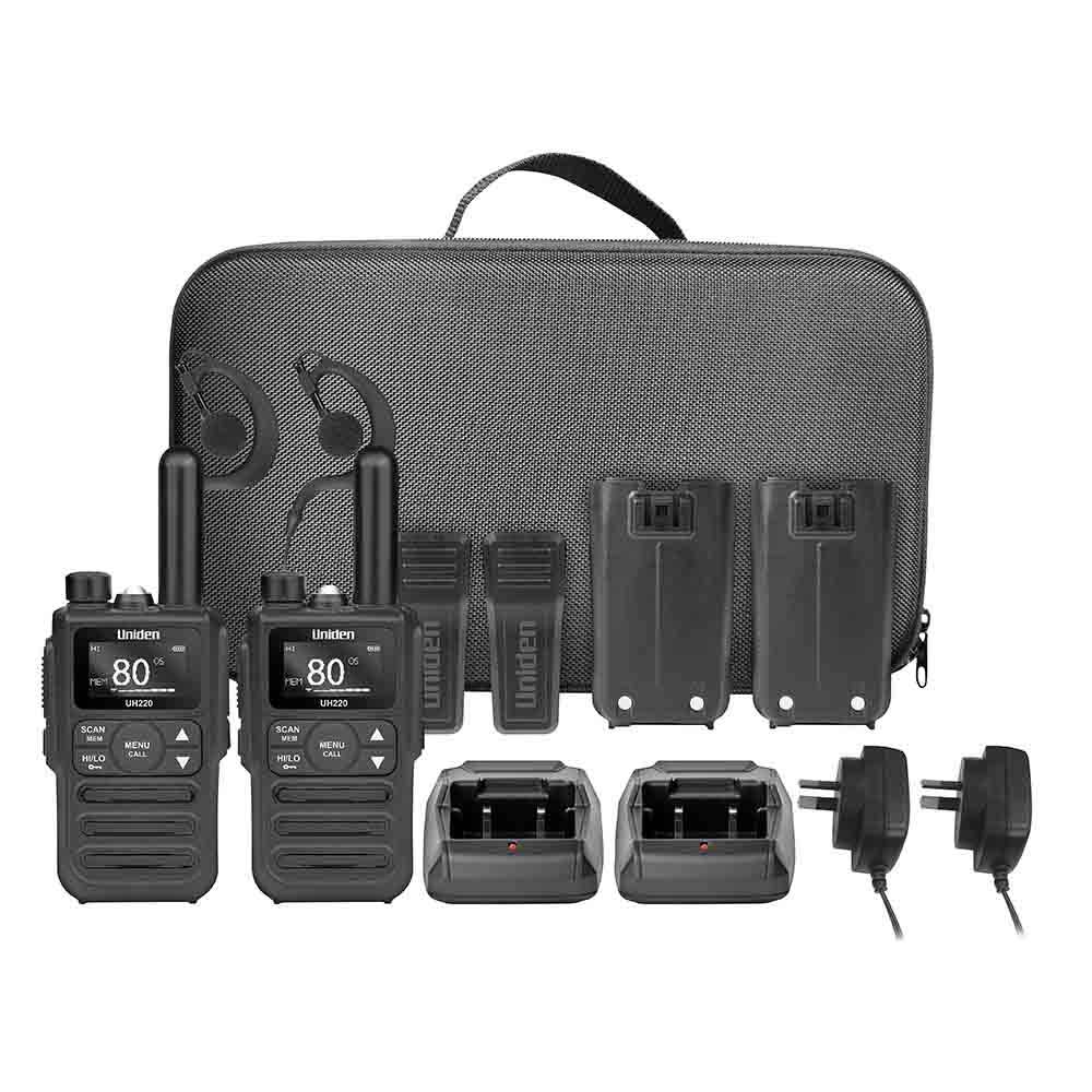 UNIDEN UHF 2W Handheld Radio - Twin Pack UH220-2