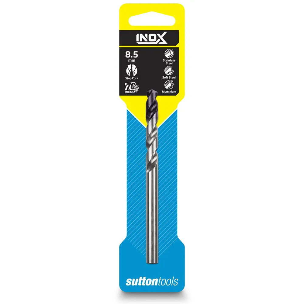 SUTTON 8.5 x 117mm HSS-TiAIN Jobber Drill Bit for Stainless - INOX