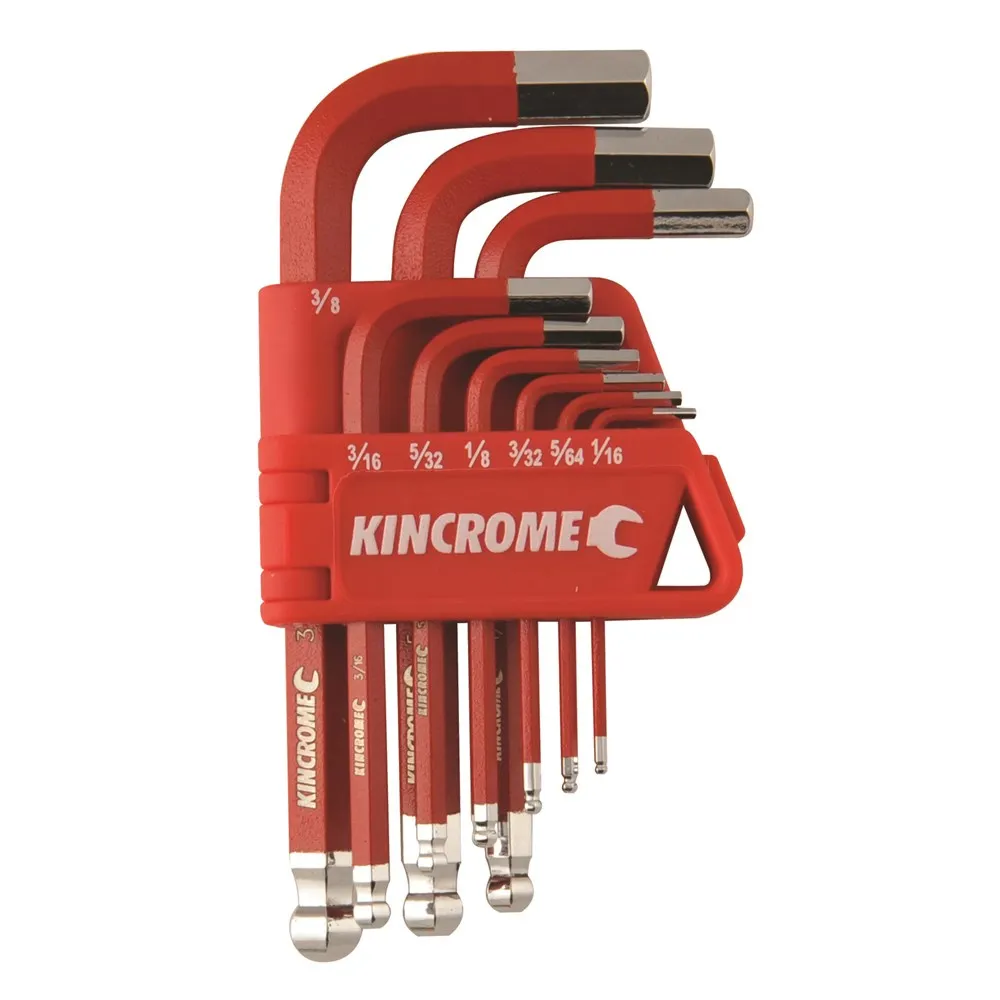 KINCROME Ball Joint Hex Key & Wrench Set Short - 9 Piece K5142