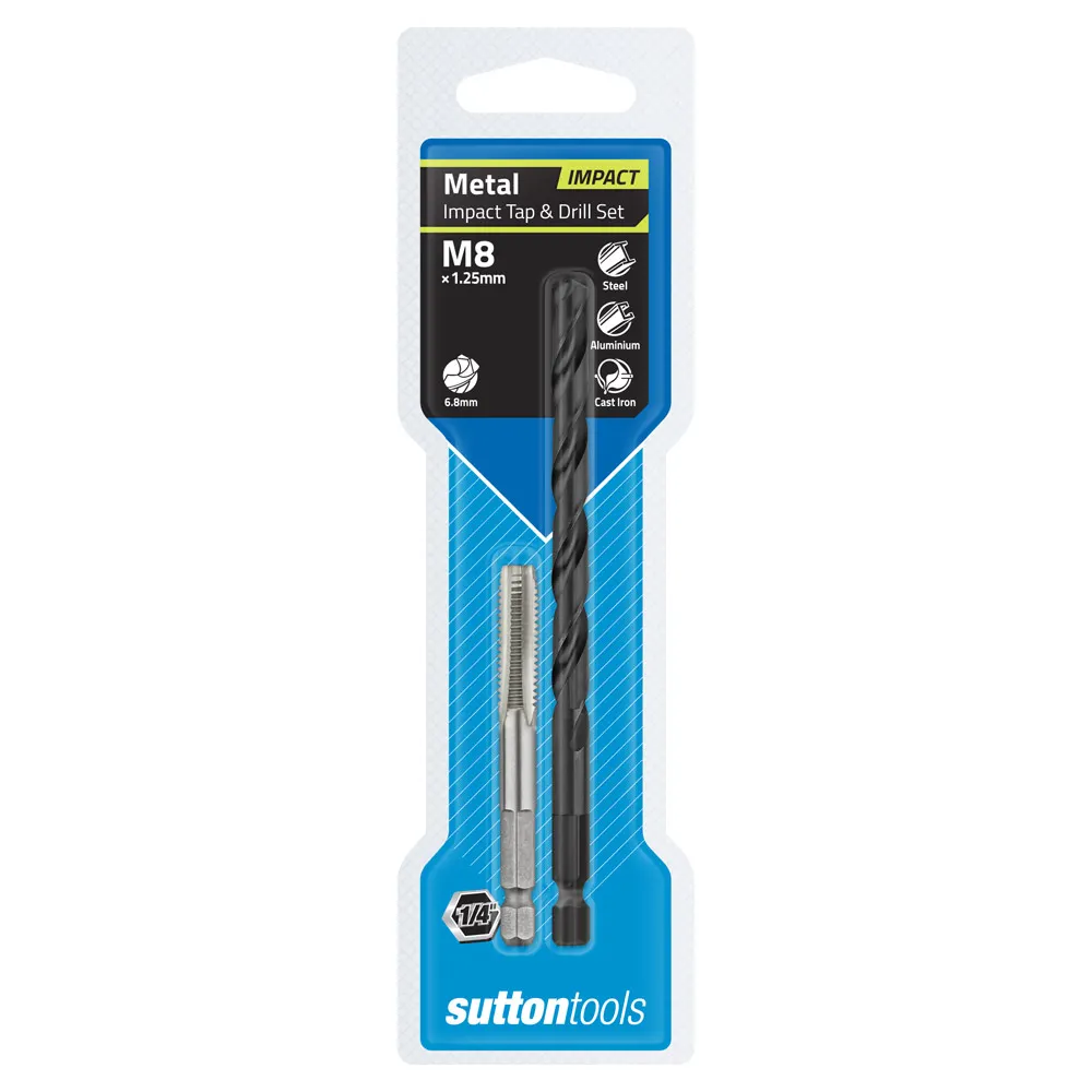 SUTTON M8 1/4inch Hex Impact Tap & Drill Set  M1050800