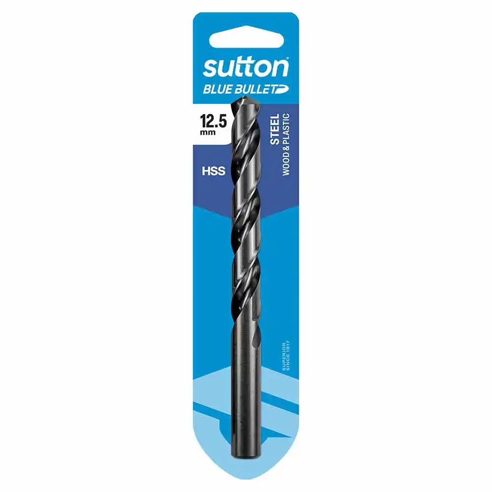 SUTTON 12.5 x 151mm HSS Blue Bullet Card Jobber Metal Drill Bit D102H1250