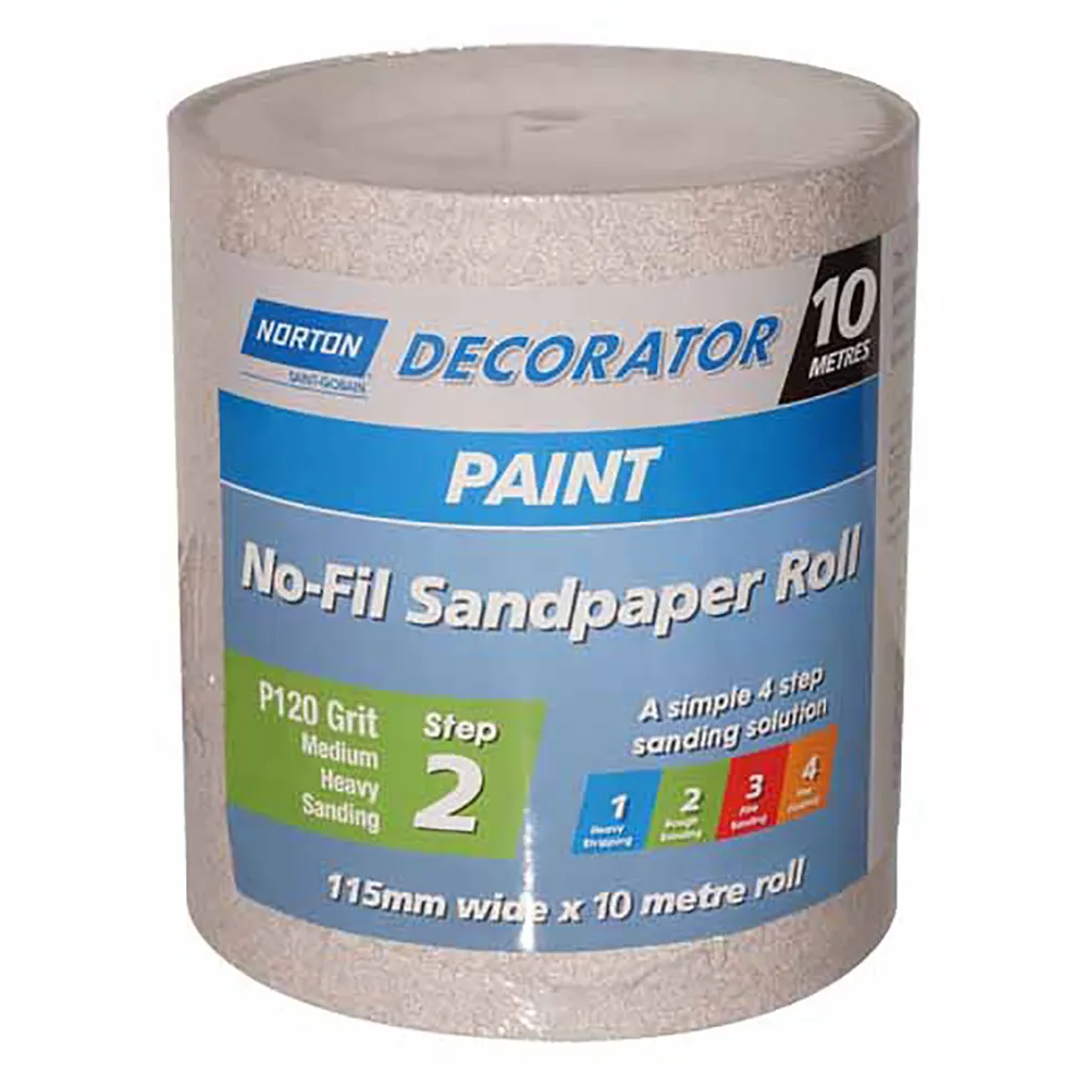 NORTON 115mm x 10m 120-Grit Sanding Roll for Paint - DECORATOR