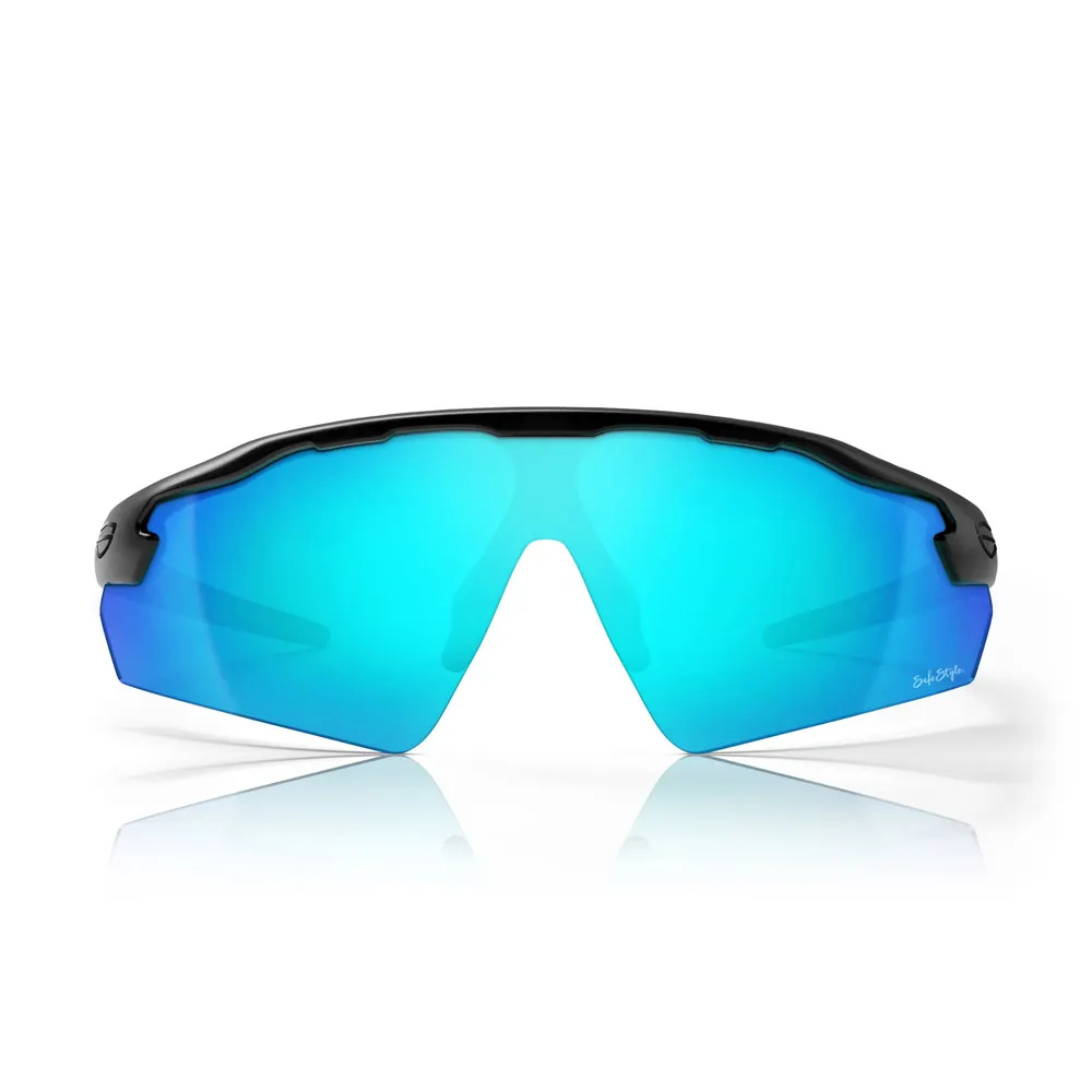 SAFESTYLE Phantoms Matte Black Frame Reflectors Blue Lens PHMBBT100