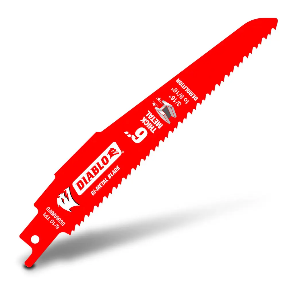 DIABLO 152mm Bi-Metal Recip Blade for Thick Metal/Demolition - 5 Piece 2610052335