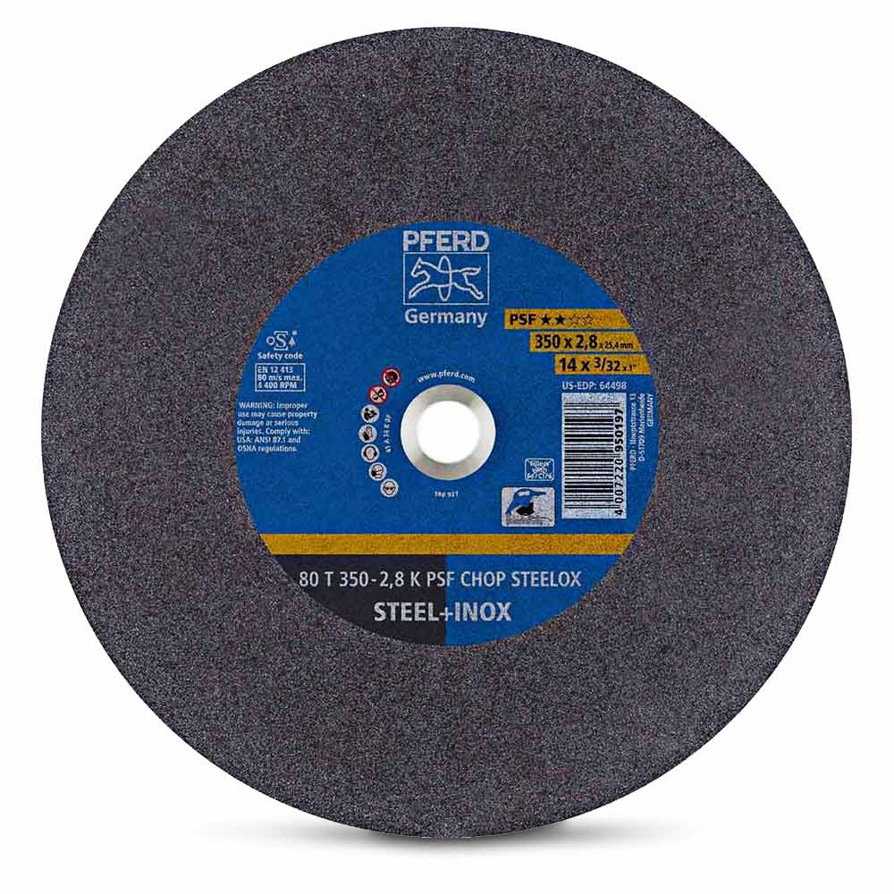 PFERD 350 x 2.8mm Low Speed Steel & Stainless Cut Off Disc - PSF-STEELOX