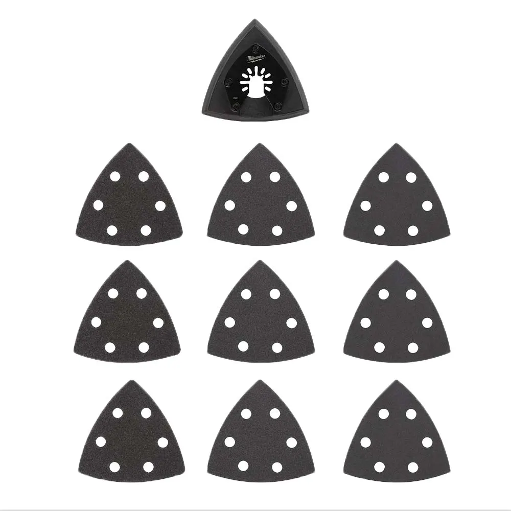 MILWAUKEE 10 piece OPEN-LOK 89mm Sanding Pad & Paper Variety 49252009