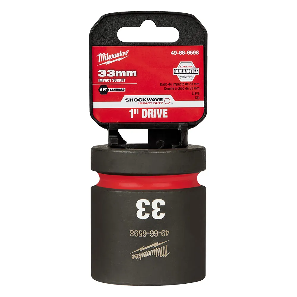 MILWAUKEE SHOCKWAVE 1inch Drive 33mm Standard 6 Point Impact Socket 49666598