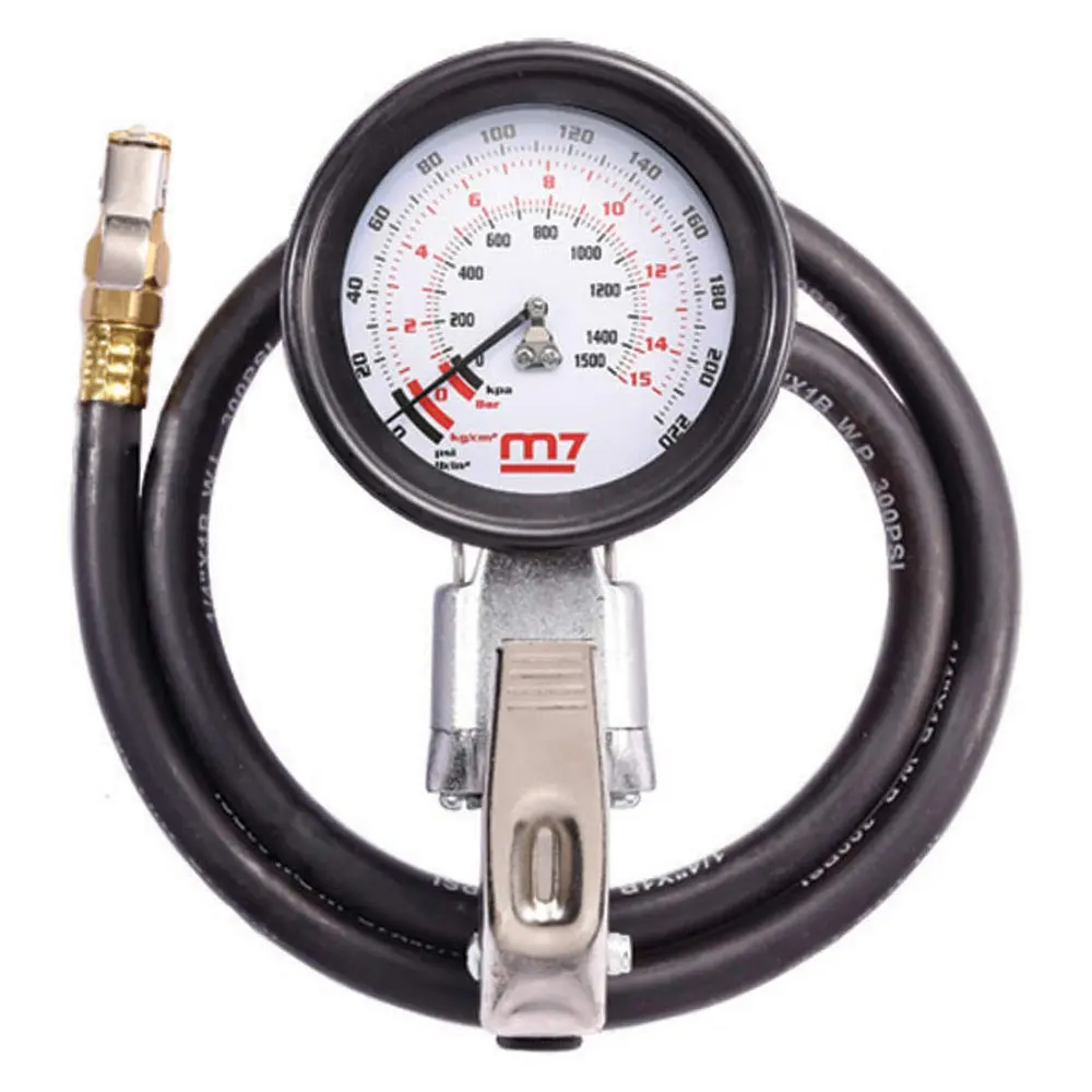 M7 100mm Round Gauge 220psi 100cm Hose Truck Tyre Inflator M7-SB423