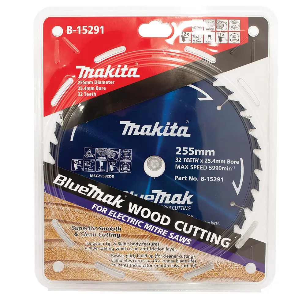 MAKITA 255mm 32T TCT Circular Saw Blade for Wood Cutting - BLUEMAK