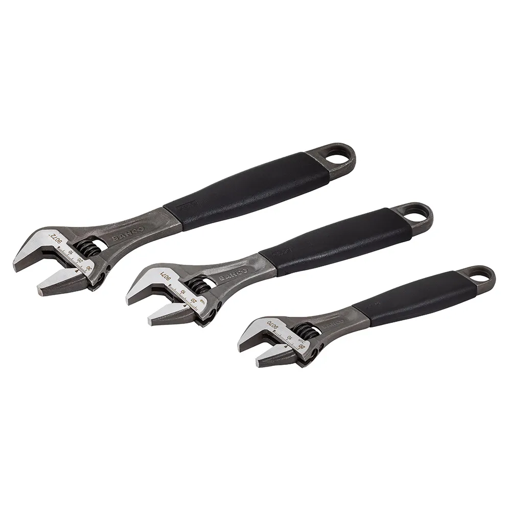 BAHCO 3 Piece Thermoplastic Handles Adjustable Wrench