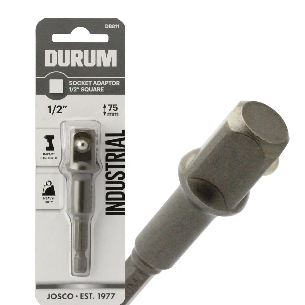 DURUM 1/4-Hex to 1/2-Drive Socket Adaptor Bit