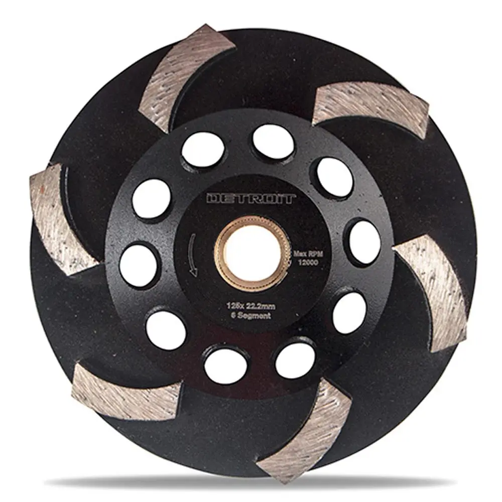 DETROIT 125mm 6-Segment Spiral Diamond Grinding Cup
