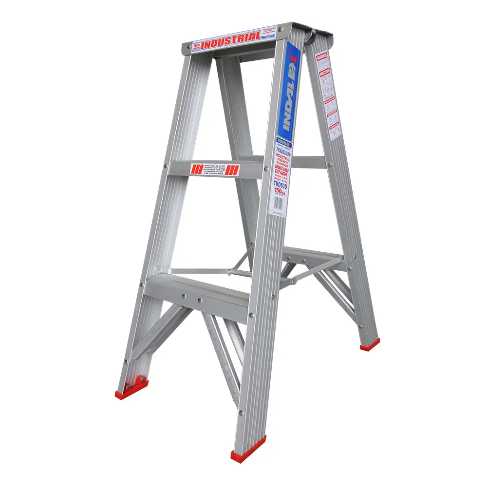 INDALEX 150kg Trade 0.9m Aluminium Double Sided Step Ladder TRDS3DF