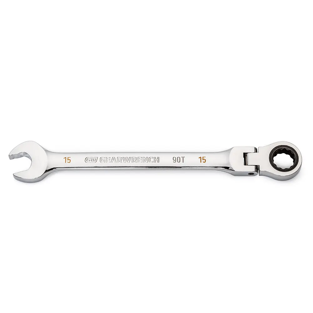 GEARWRENCH 15mm 90T Flexhead Ratcheting Combination Wrench 86715