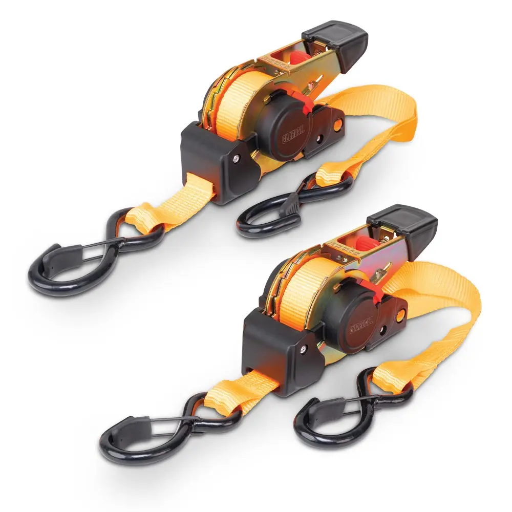 GUARDALL 25mm x 3.5m 320kg 2Pk Retractable Ratcheting Straps GDARS3202PK