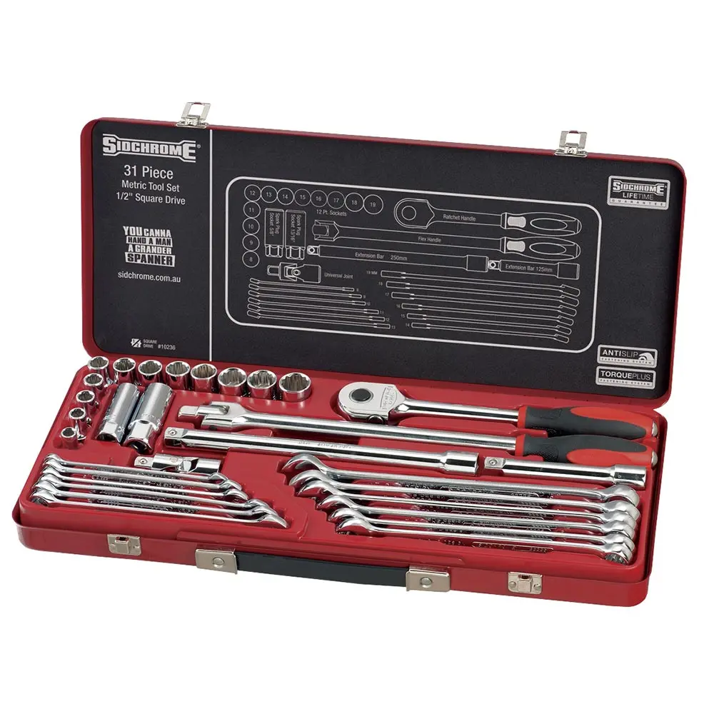 SIDCHROME 31 Piece Metric Socket & Spanner Set SCMT10236